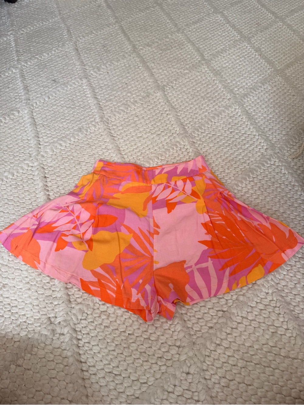 stradivarius Pink, Orange, Yellow Tropical Print Shorts